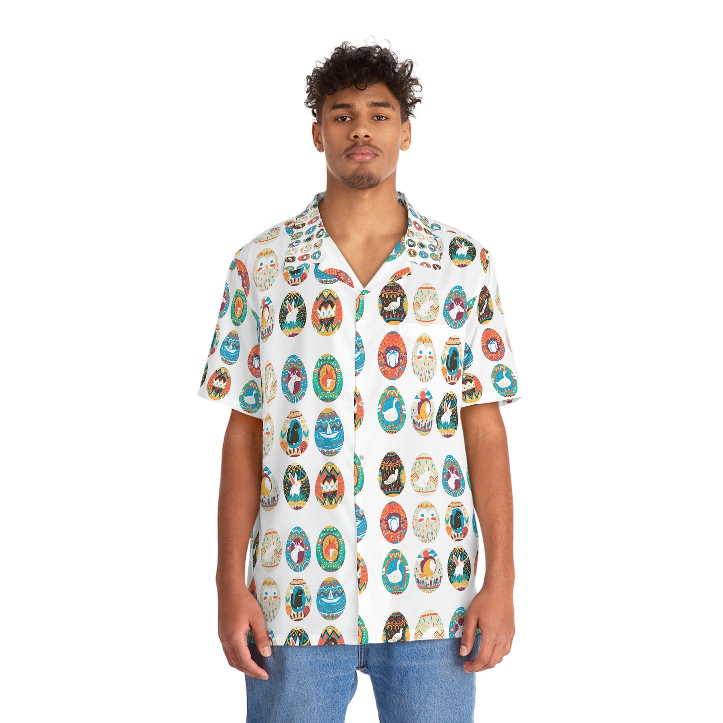 Men's Hawaiian Shirt (AOP) - (Summer Easter Print Shirt )