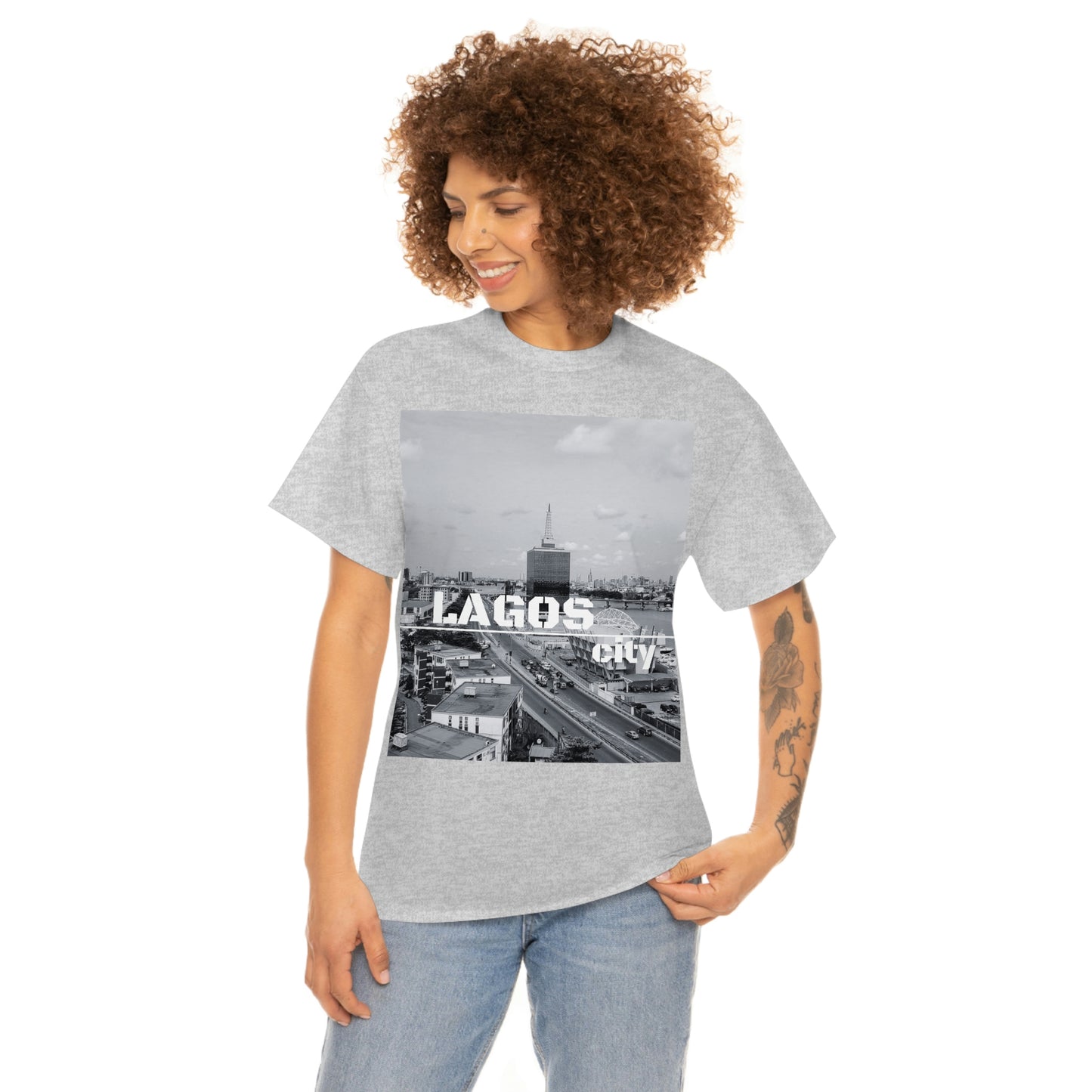 Unisex Heavy Cotton Tee (Lagos city T-shirt)