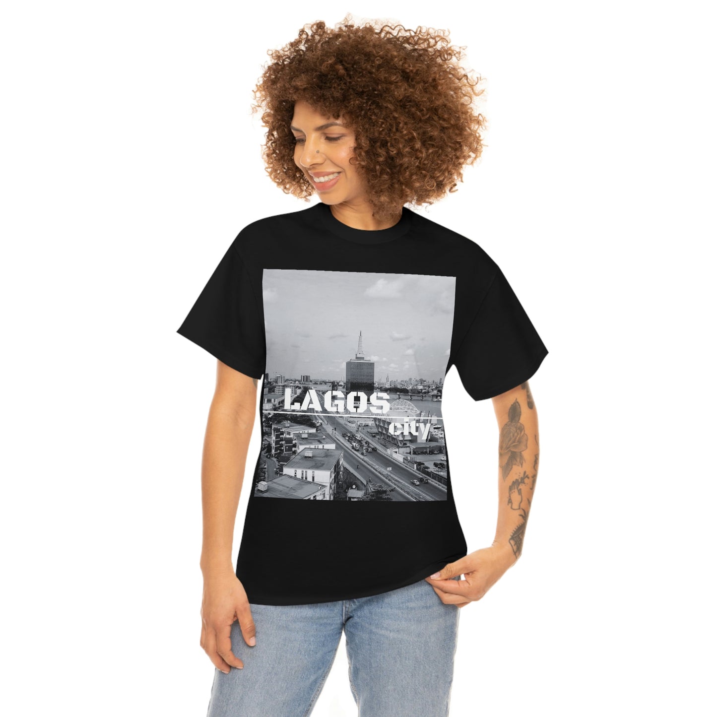 Unisex Heavy Cotton Tee (Lagos city T-shirt)