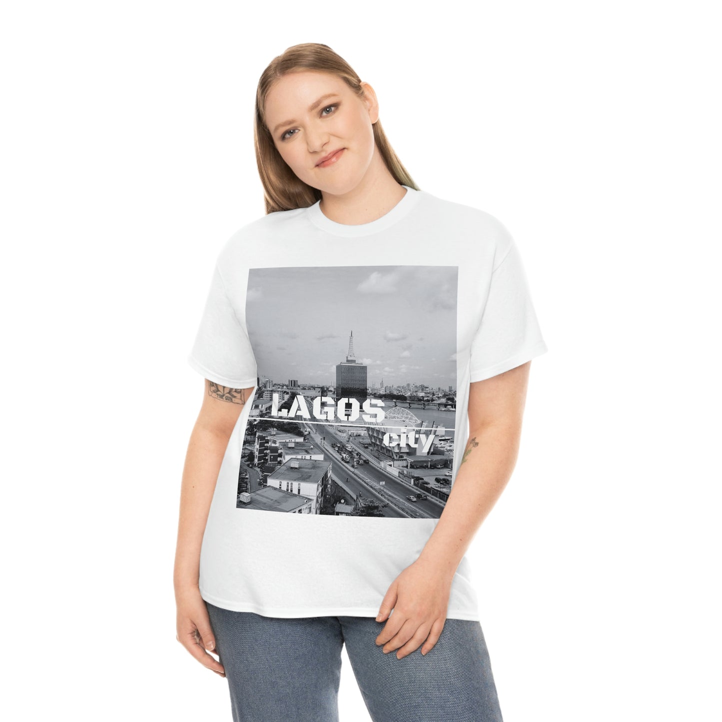 Unisex Heavy Cotton Tee (Lagos city T-shirt)