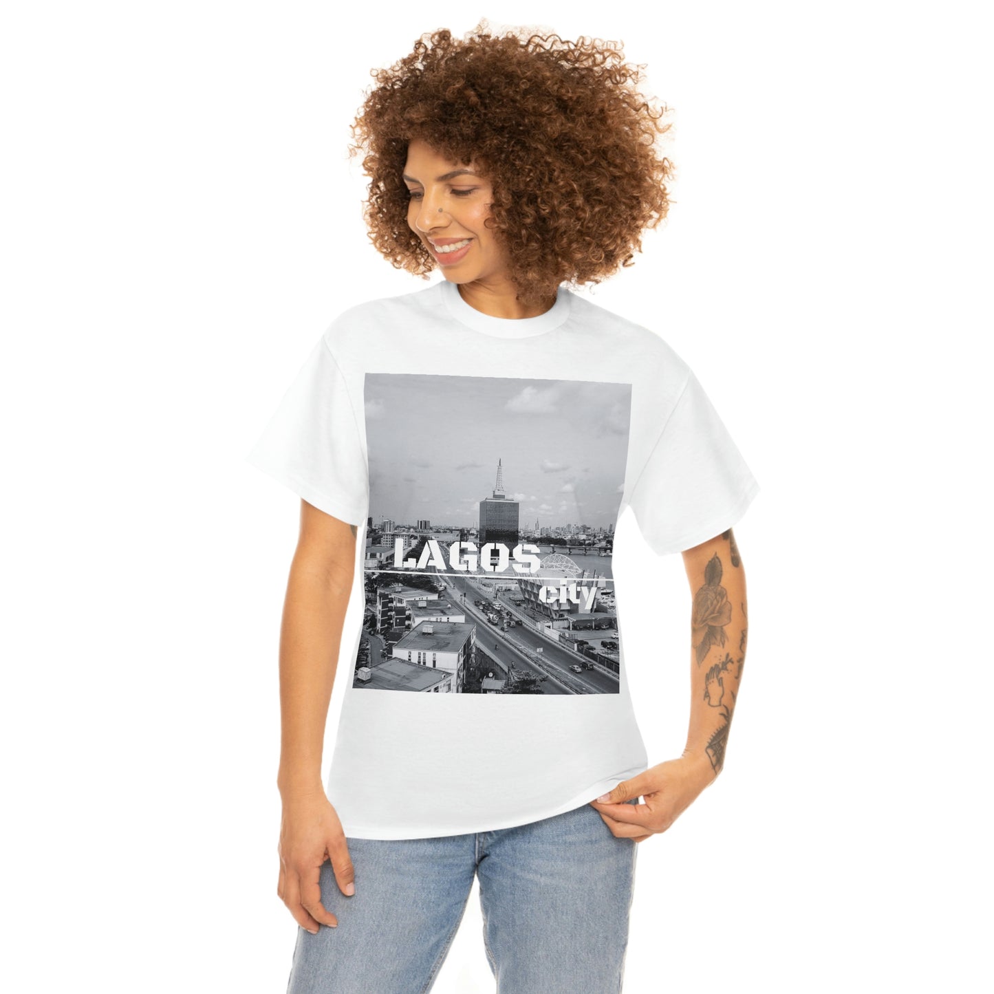 Unisex Heavy Cotton Tee (Lagos city T-shirt)