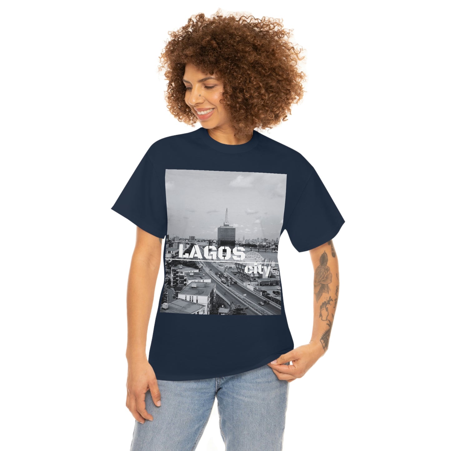 Unisex Heavy Cotton Tee (Lagos city T-shirt)